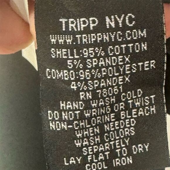 Tripp NYC Daang Goodman Asymmetrical Skirt Black Faux Leather Trim Buckle Punk S - Picture 8 of 9